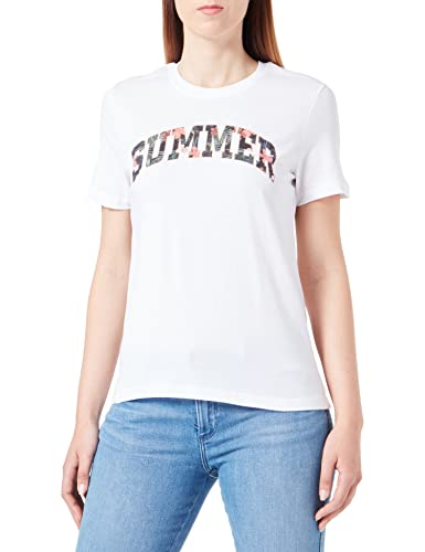 ONLY Koszulka damska OnlSummer S/S Reg Top Cs JRS, Bright White/Print: Summer, XS
