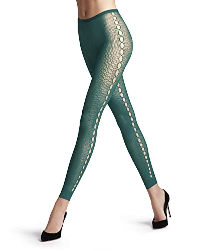 FALKE Kobiety Legginsy Supersize Net W LE Trwałe półprzezroczyste z wzorem 1 Sztuka, Turkusowy (Verdigris 7426), M