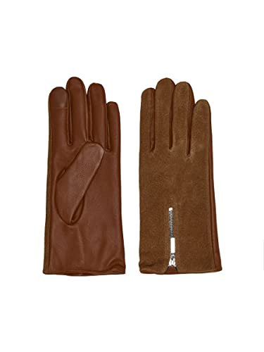 ONLY Women's ONLELINOR Leather Gloves Acc rękawiczki, koniak, jeden rozmiar, koniak, Rozmiar Uniwersalny