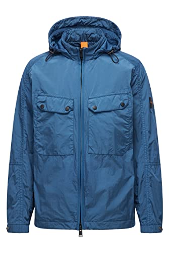 BOSS Odell-D Regular-Fit kurtka męska z odpinanym kapturem i dwiema kieszeniami, niebieski, 44