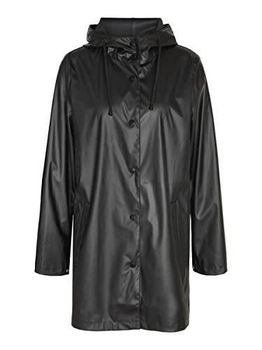 Bestseller A/S Damski płaszcz przeciwdeszczowy NMSKY L/S A-LINE NOOS płaszcz przeciwdeszczowy, czarny, XL, czarny, XL