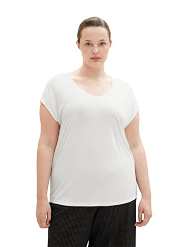 TOM TAILOR Damska koszulka Plussize Loose Fit Basic, 10315 - Whisper White, 48