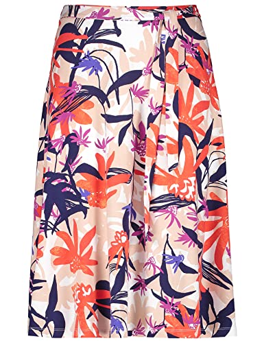Gerry Weber Damska 110032-35043 spódnica, ecru/biały/czerwony/pomarańczowy, 38, Ecru/biały/czerwony/pomarańczowy nadruk, 38
