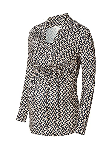 ESPRIT Maternity Damska koszulka z długim rękawem z nadrukiem na całej powierzchni, Ciemnoniebieski - 405, 36