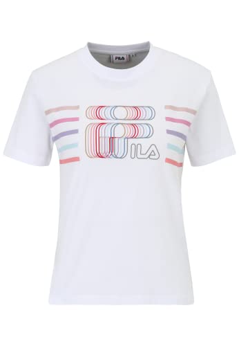 FILA Spadafora Graphic Logo T-shirt damski, Bright White, L