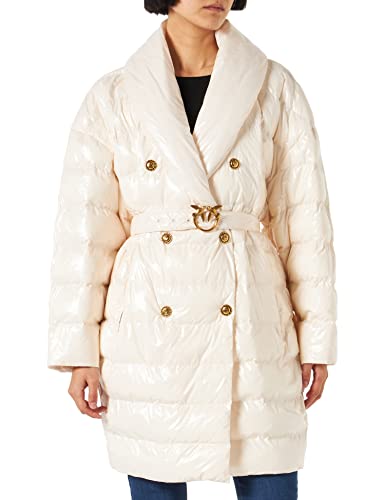 Pinko Damska kurtka puchowa Izar z wyściółką Crystal Nylon długa, O62_pasta pergaminowa, L
