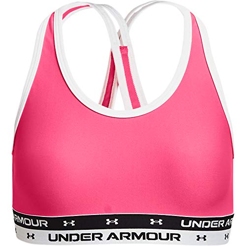 Under Armour Crossback Solid Biustonosz sportowy dla dziewczynek, Cerise/Biały, XL, Cerise/biały, XL