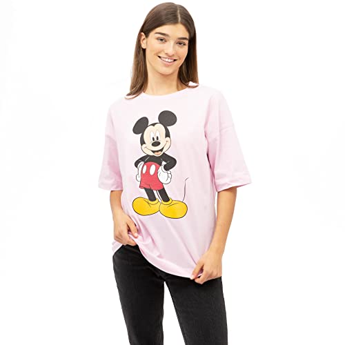 Disney Damska koszulka Mickey Boss Man, jasnoróżowa, mała