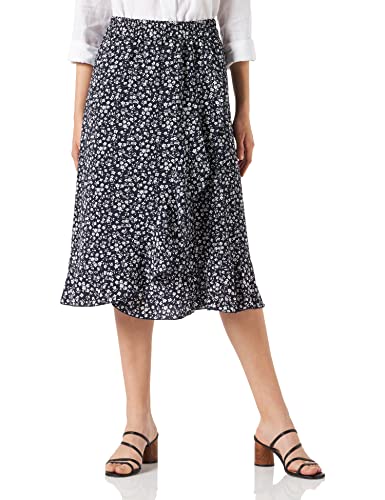 ONLY Damska spódnica Onlcarly Flounce Long Skirt WVN Noos, Night Sky/Aop: Night Sky With Cloud Dancer Flowers, XS