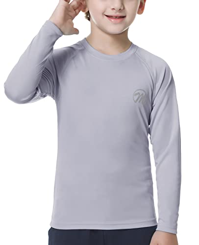 MEETWEE Chłopiec Dziewczyna Z Długim Rękawem Wysypka Kamizelka Straży Dzieci Pływanie Top UV Ochrona Słońca dla Surf Beach, szary