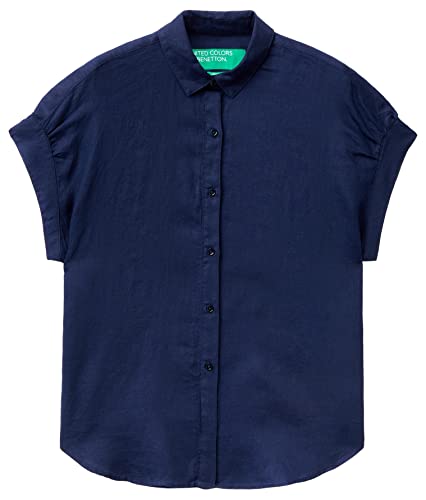 United Colors of Benetton Damska koszula 5bmldq03d, niebieska 252, S, niebieski 252, S