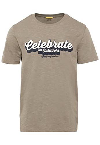 camel active Męski t-shirt z krótkim rękawem z bawełny ekologicznej, khaki, L