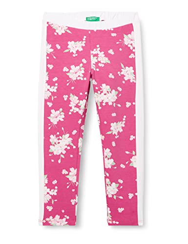 United Colors of Benetton Dziewczęce modelujące legginsy, Fuxia Fantasia A Fiori 68 g, 90 cm