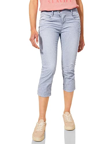 Street One damskie spodnie jeansowe 3/4, Niebieskie paski sprane, 34W / 22L