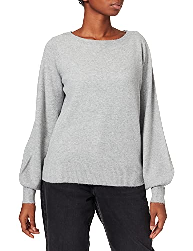 VERO MODA Damski sweter VmBrilliant Ls Boatneck Blouse Ga Noos, jasnoszary melanżowy, S