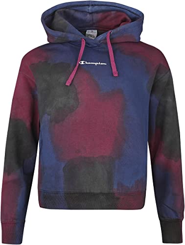 Champion Damska bluza z kapturem Color Story Tie Dye, Nero/Fucsia/Blu, XS