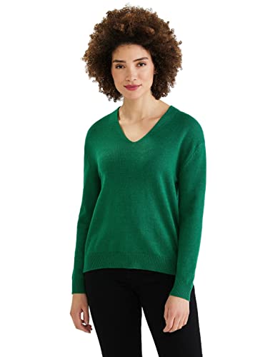 Street One Damski sweter z dzianiny, Dark Brisk Green Melange, 36