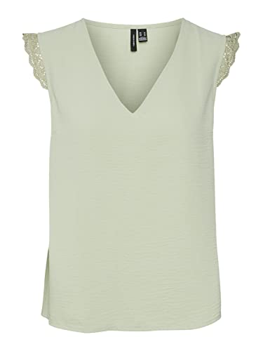 VERO MODA Women's VMBIMS SL WVN Top, Reseda, XL, Reseda, XL