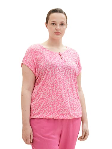 TOM TAILOR Damska koszulka plus size, 31745 - Pink Geo Design, 50