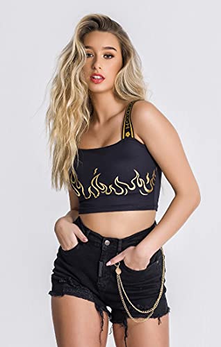 Gianni Kavanagh Top with Gk Elastic T-Shirt damska, Black, S