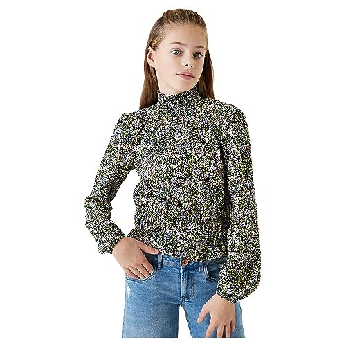 Garcia Kids Dziewczęca bluzka z długim rękawem, Blue Heather (9112), 176 cm