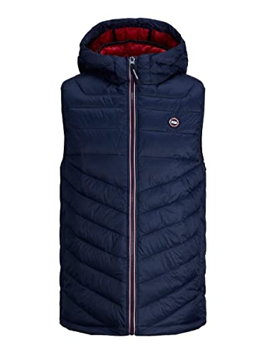 Jack & Jones męska kurtka z kapturem pikowana kurtka, granatowa marynarka, M