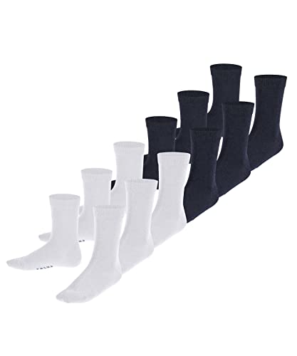 FALKE Uniseks - dzieci Skarpety Happy 6-Pack K SO Bawełna jednokolorowe 6 Pak, Wielokolorowy (Sortiment 0040), 35-38 (9-12 lata)