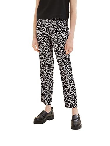 TOM TAILOR Damskie spodnie 1036865, 32148-Black Small Abstract Design, 34 W / 28 L, 32148 - Black Small Abstract Design, 34W / 28L
