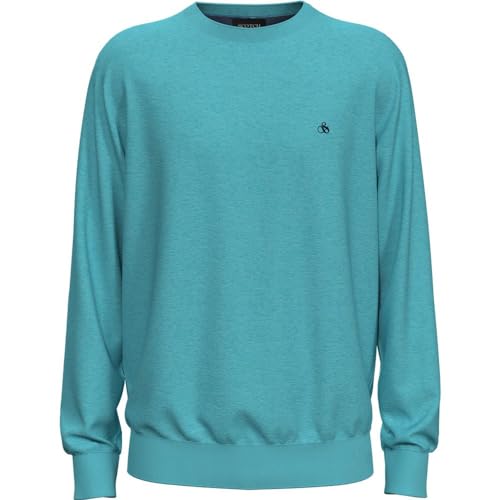 Scotch & Soda Męski sweter Essentials Ecovero wiskozowy nylon Crewneck, Topaz 1651, zielony, topaz 1651, L