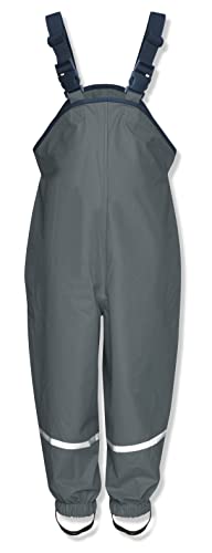 Playshoes Dziecięce spodnie przeciwdeszczowe, unisex, z podszewką tekstylną, ciemnoszare, 92, ciemnoszary, 92
