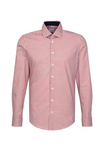 Seidensticker Męska koszula z długim rękawem o dopasowanym kroju, pomarańczowy, 44