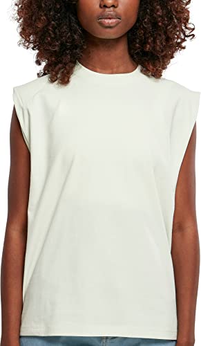 Urban Classics Damska koszulka z bawełny organicznej, górna część dla kobiet, poduszka na ramiona, organic Heavy Padded Shoulder Tank Top, dostępna w 4 kolorach, rozmiary XS - 5XL, trawa softseagrass,