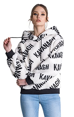 Gianni Kavanagh Damska bluza z kapturem Queens Sherpa, biały, S