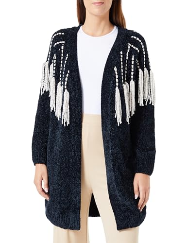 NALLY Damski kardigan szenilowy 19025229-NA02, czarny, XL/XXL, czarny, XL-XXL