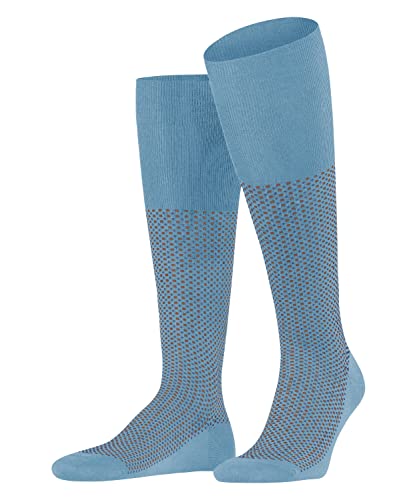 FALKE Męskie Uptown Tie podkolanówki bawełniane czarne niebieskie więcej kolorów cienkie długie z wzorem na lato lub zimę sukienka na co dzień lub do pracy 1 para, Blue (Azur 6788), 39.5-40.5 EU