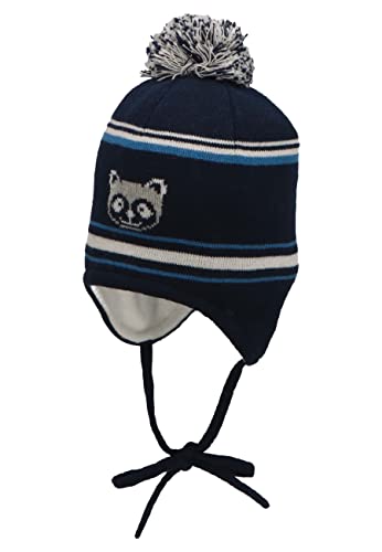 Sterntaler Chłopięca GOTS czapka z pomponem szop czapka, granatowa, 41