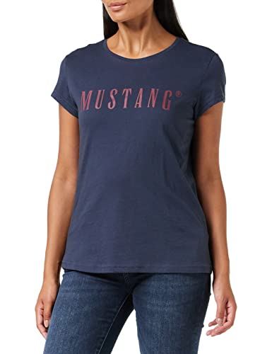 MUSTANG Damska koszulka z logo Alina C, Blue Nights 4085, XXL