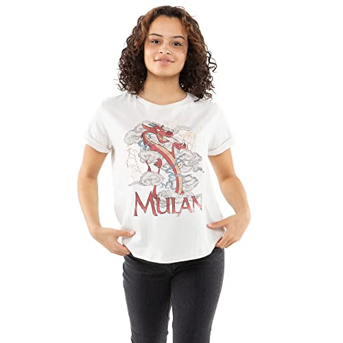 Disney Mulan Mushu Koszulka damska, Vintage biały, 34
