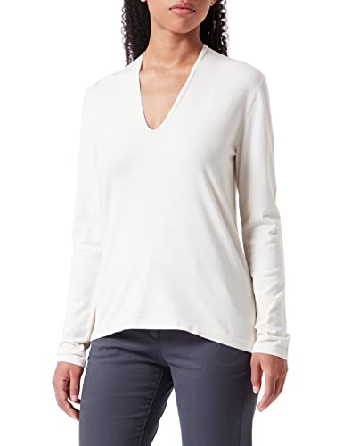 Sisley Damski sweter z dekoltem w serek L/S 14ETM4228, Bianco 10R, S