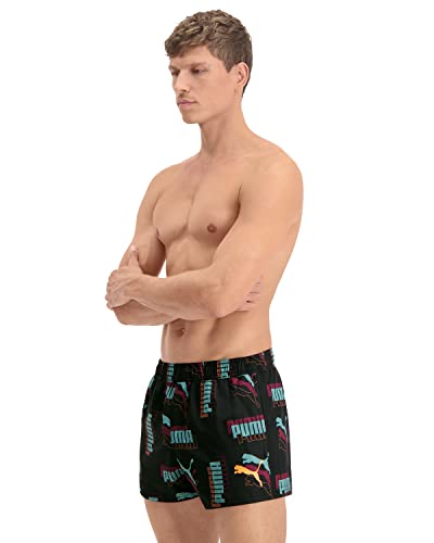PUMA Męskie szorty z nadrukiem logo, Black Combo, S