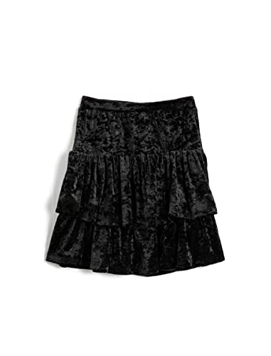 Koton aksamitna plisowana spódnica, czarna (999), 7-8 lat dziewczęca, Czarny (999), 7-8 lat