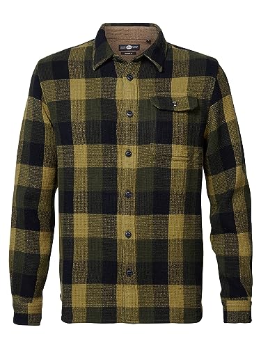 Petrol Industries Men Shirt Long Sleeve Check Koszulka męska, Smokey Sand, 3XL