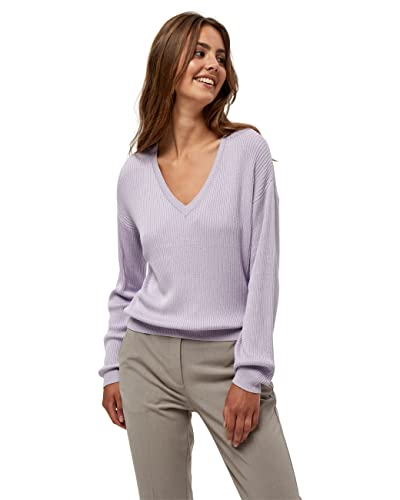 DESIRES Sweter damski Geisha Rib V, Pas. liliowy, L
