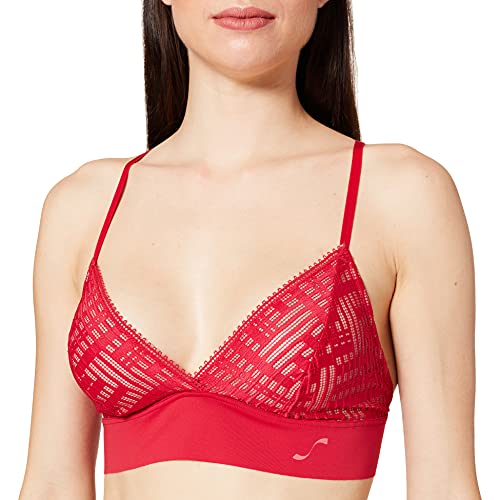 sloggi Damski biustonosz S Seven Bralette Longline wyściełany, Marsowa Czerwień, XS