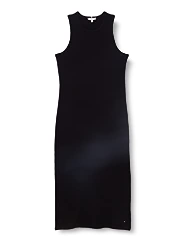 Tommy Hilfiger Damska sukienka CRV Slim 5X2 Rib MIDI NS Bodycon, czarna, 50, Czarny