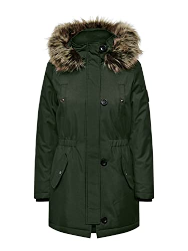 Bestseller A/S Damska parka zimowa ONLIRIS CC 2023 OTW płaszcz, Rosin/Detail:Brown FUR, XS, Rosin/Detail:BROWN FUR, XS