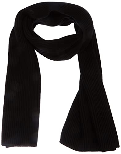 calvin klein Męski klasyczny bawełniany żebrowy szalik 30 x 180, czarny Ck, jeden rozmiar