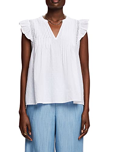 ESPRIT Bluzka damska 043EE1F306, 100/biała, L, 100 / biały, L