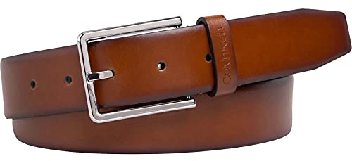 Calvin Klein Pasek męski 3,5 cm Bombed Belt skórzany pasek, koniak, Rozmiar Uniwersalny (Rozmiar Producenta:105)