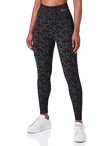 Champion Seamless-Seasonal Fitness Crop Legginsy Sportowe Kobiety, Czarny/Fuksja (Kl002), L-XL